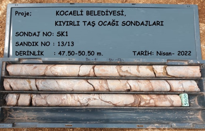 Kocaeli Kıyırlı Taş Ocağı Sondajları
